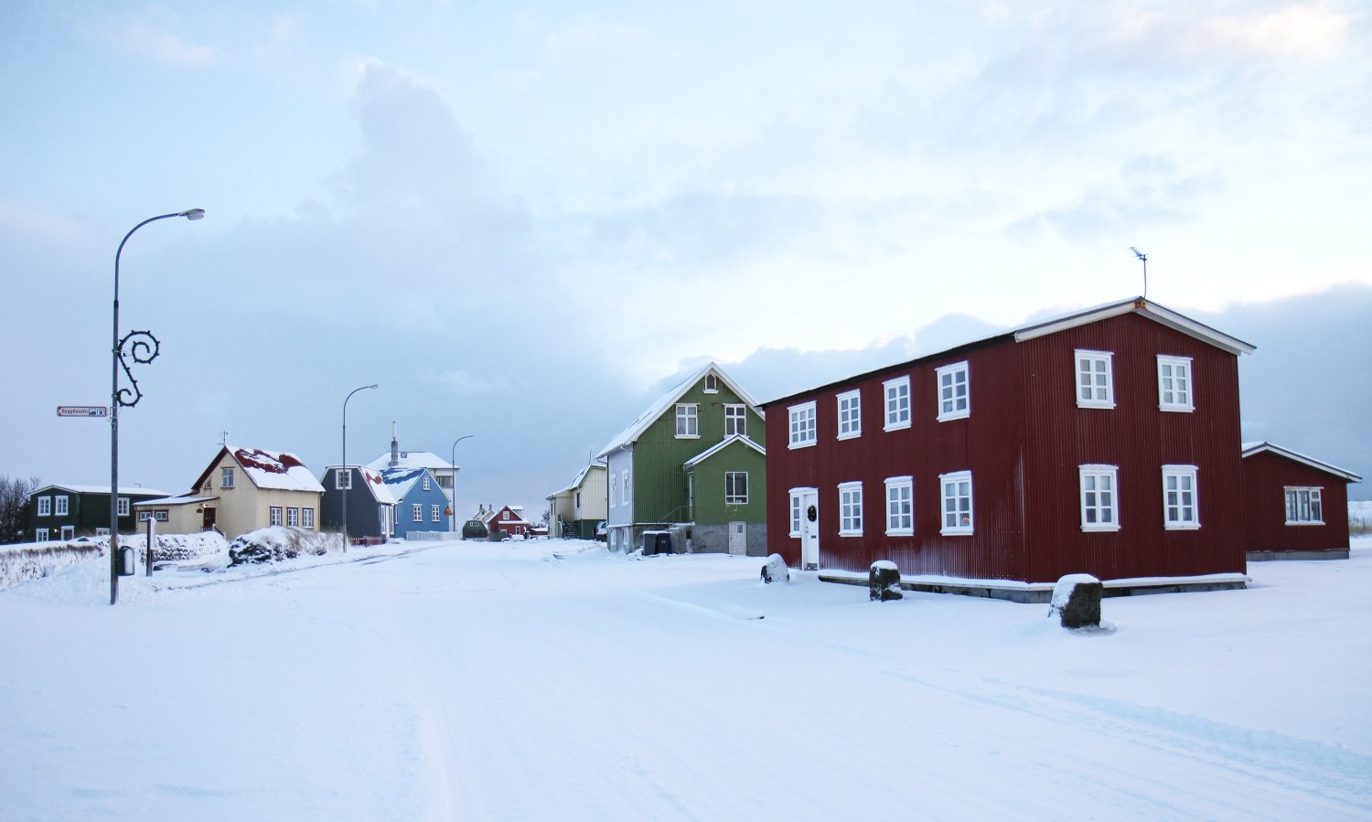 maisons dans la neige en islande