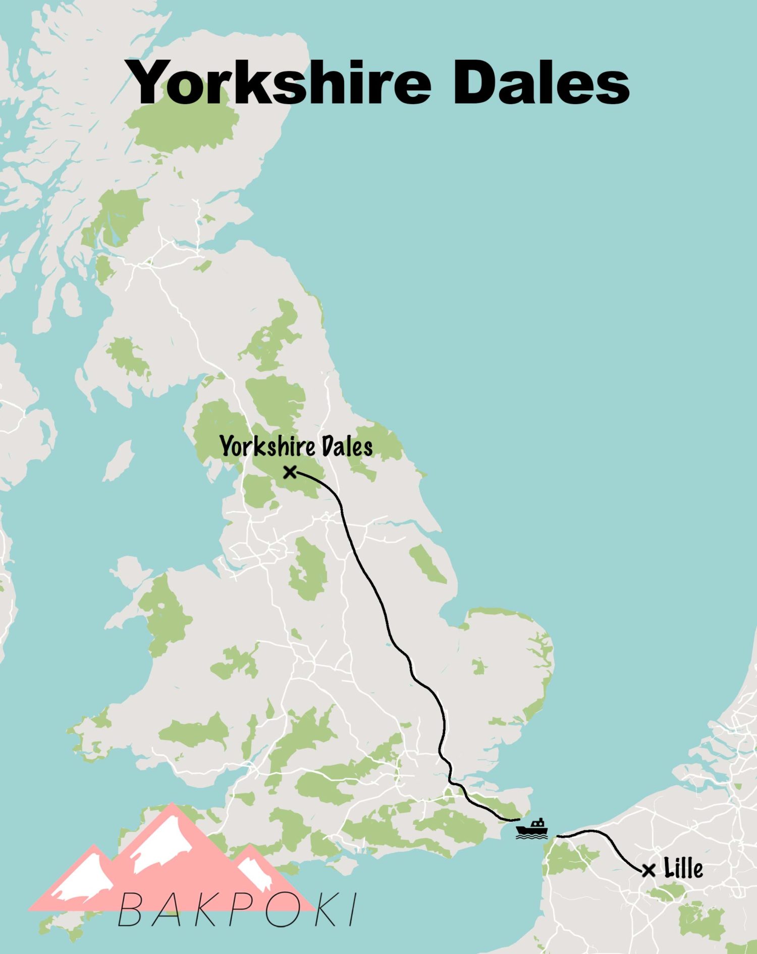 Carte voyage Yorkshire Dales