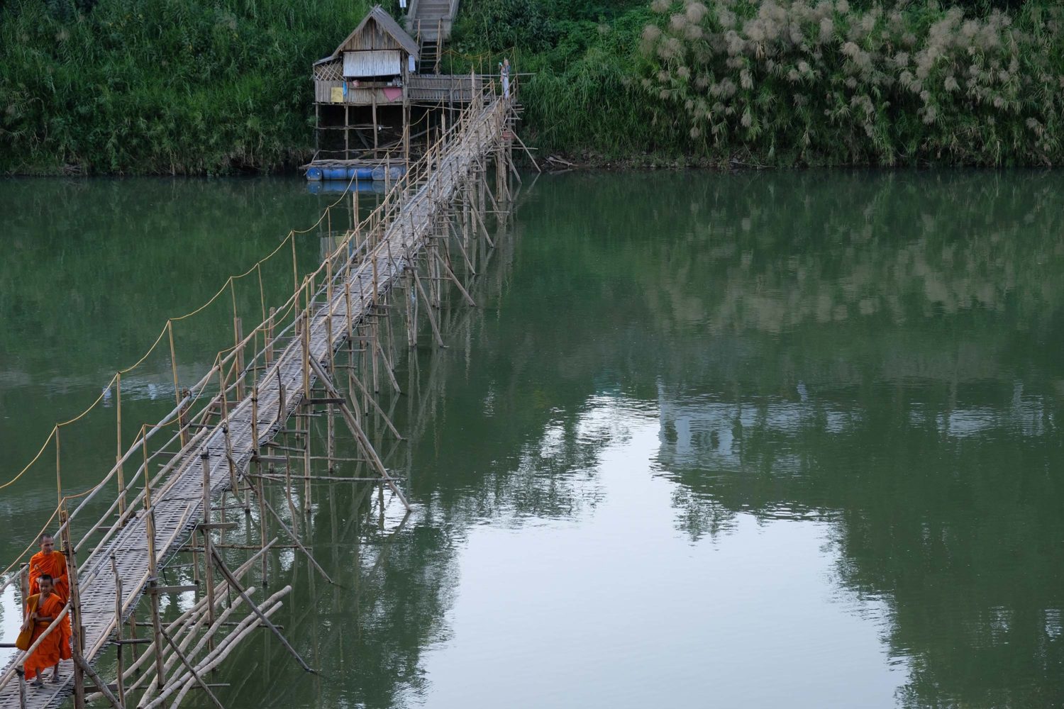 Bamboo bridge Luang Prabang 