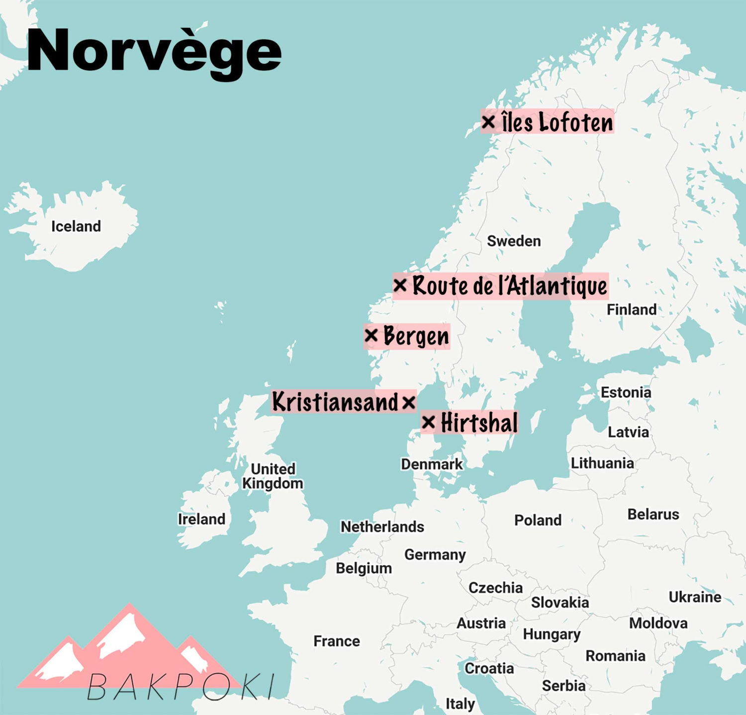Carte roadtrip Norvège en van 