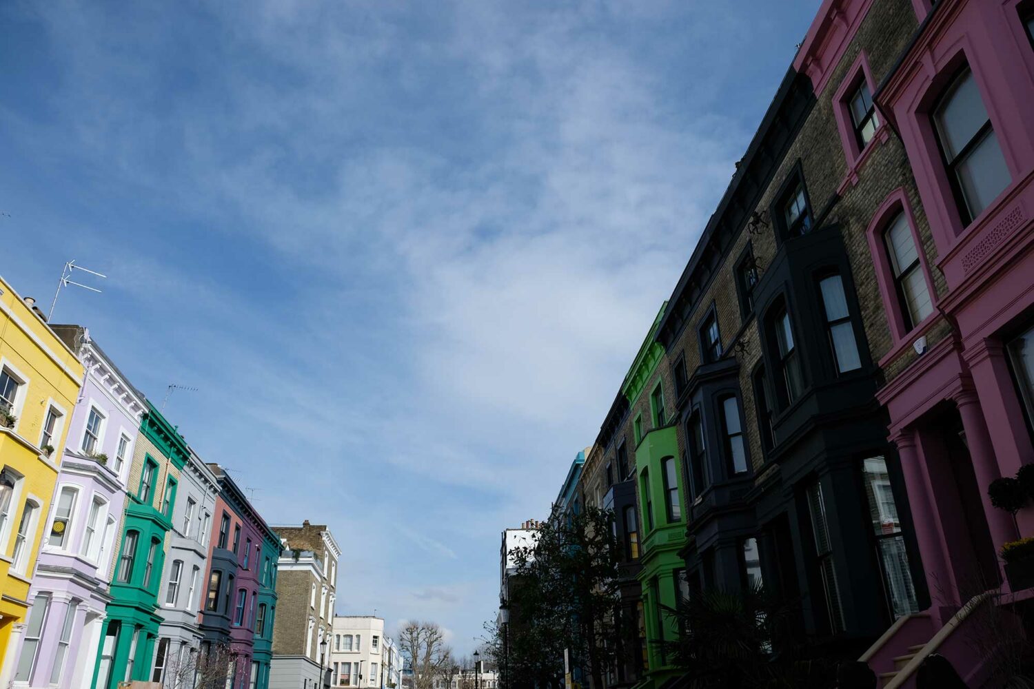 londres quartier notting hill portobello maisons colorées