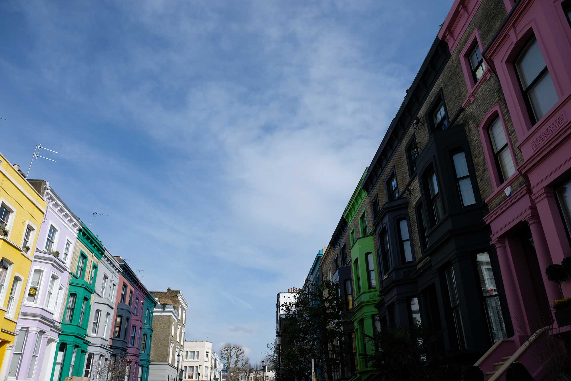 londres quartier notting hill portobello maisons colorées